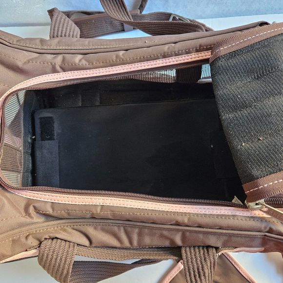 Sherpa Original Pet Carrier Small 14x9x8.5 Brown Pink Travel Bag Portable Kennel - Picture 6 of 16